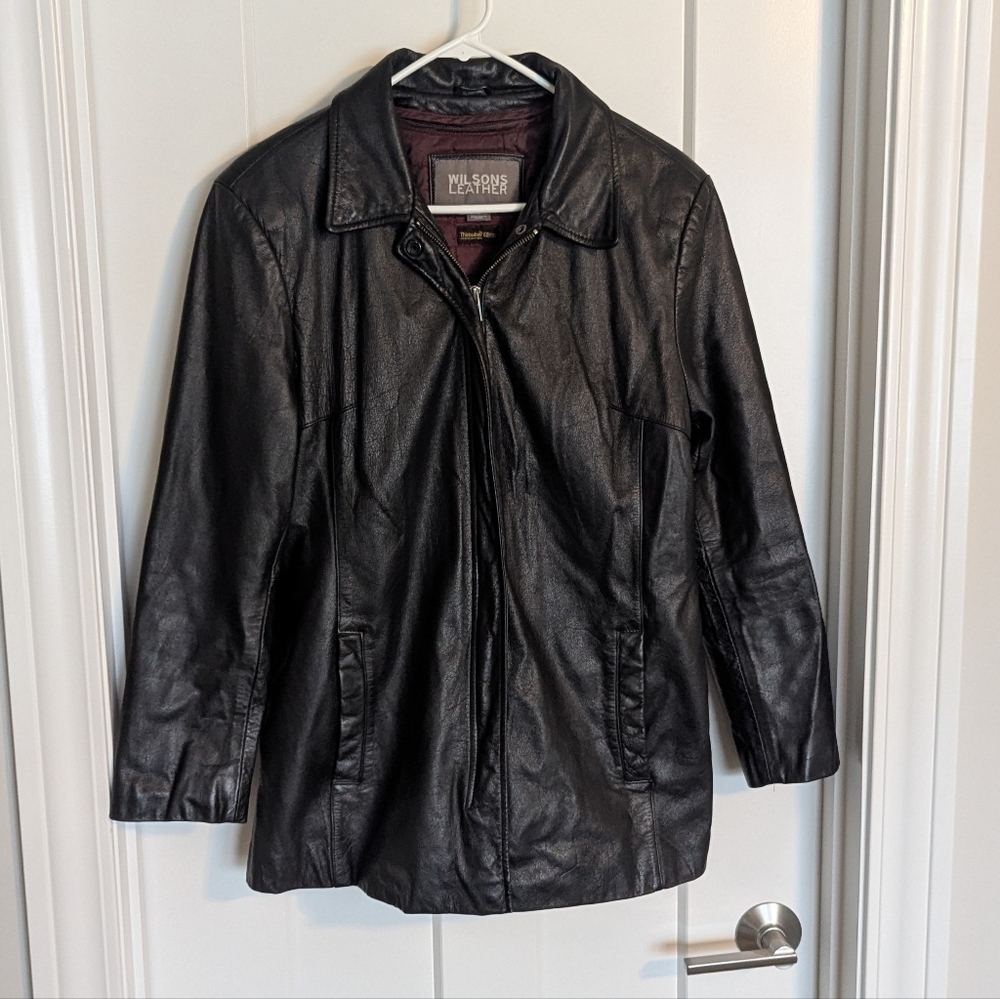Wilsons Leather 80s Vintage Black Leather Thinsulate Jacket sz L